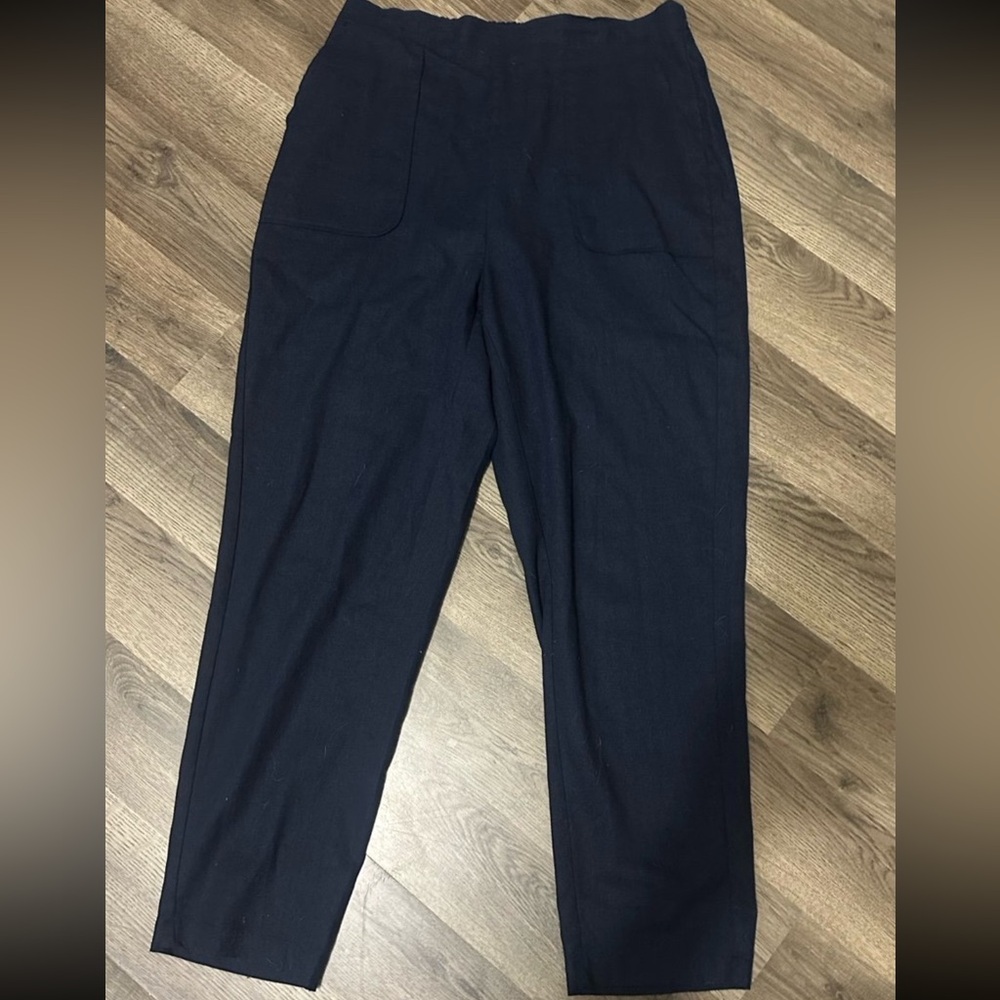 Navy Straight-Leg Pants